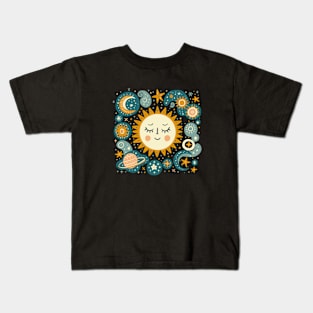 Serenity in the Cosmos - Dark Kids T-Shirt